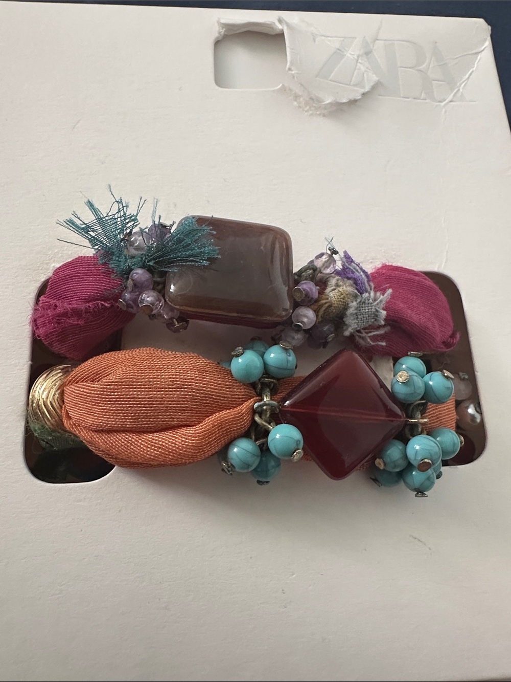 Accessorize Multicolor Tassel Bracelet with Gold Hardware